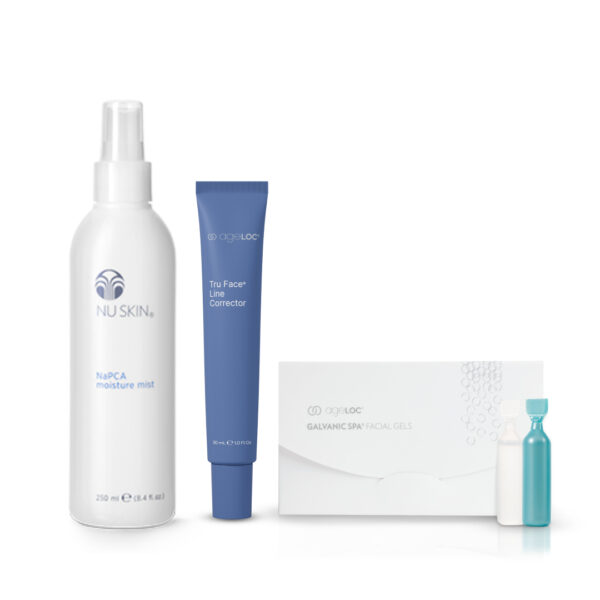 Face Care Essentials products Geluri Galvanice, NaPCA si Tru Face Line Corrector